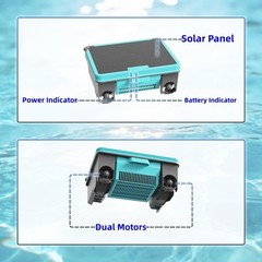 Over-Ground Robotic Pool Cleaner,APP Support, Solar Powered & Battery-Powered…