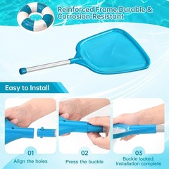 Pro Pool Skimmer Net for Leaves & Debris, Blue
