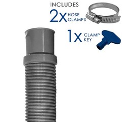 Puri Tech Above Ground Pool Filter Drain Hose Includes Clamps 1.5in Valve x 6 ft
