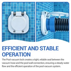 GW9530 Vac Port Fitting, White Free Swivel Pool Vacuum Suction Lock