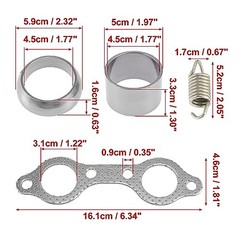 ATV Exhaust Pipe Manifold Gasket and Spring Rebuild Kit for Polaris RZR S 800