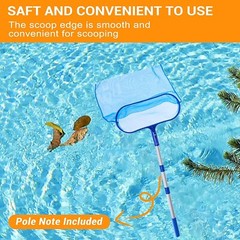 2pcs Pool Leaf Skimmer Surface Net Plastic Handle Swimming Pool Spa w/Magnet