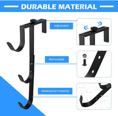 2Pcs Pool Pole Hangers – Adjustable Heavy Duty Hooks for Skimmers, Rakes, Brushe
