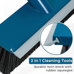 Stiff Bristle Deck Brushes for Scrubbing Heavy Duty with Rubber Scrape