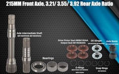 Front Differential Axle Intermediate Shaft Inner Shaft Kit Replacement for