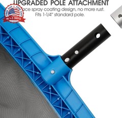 TidyMister Pool Skimmer Net with Self-Repair Fine Nylon Mesh Bag, Pool Leaf Rake