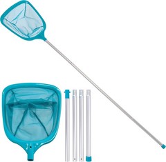 5&prime; Leaf Skimmer Net with Telescopic Aluminum Pole – Fast Pool Cleaning Solution