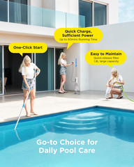 Pool Vacuum for above Ground Pool, Cordless Pool Vacuum for Inground Pools, Rech