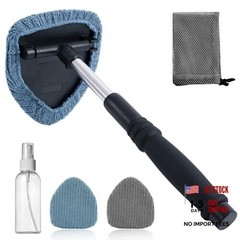 Pivoting Windshield Glass Cleaning Tool Extendable Aluminum Handle Triangle