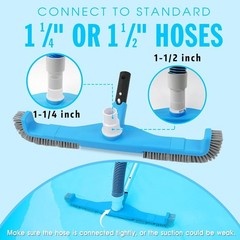 Easy-Fit 20-Inch Pool Brush with Sturdy Nylon Bristles and Swivel Connection