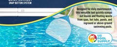 Pool and Spa Skimmer Net with Pole, Long Handheld Ultra-Fine Mesh Pool Skimmer
