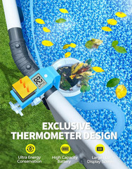 Above Ground Pool Skimmer with Solar Digital Thermometer | Wall Mount Surface Sk