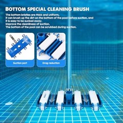 Pool Vacuum Head, Manual Cleaning Vacuum with Wheels 14 » Heavy Duty Handle