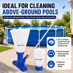 Lightweight Pool Spa Vacuum with Polypropylene Construction for Long Lasting Use