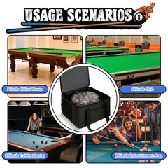 Durable Pool Ball Cleaner Storage Bag, Padded Carry Case for Billiard Accessorie