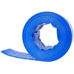 Discharge Hose 3-Inches x 50FT PVC Lay Flat Hose Backwash Drain Hose w/ Clamps