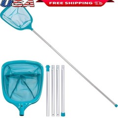 5ft Pool Leaf Skimmer Net W/ Aluminum Pole Ultra Fine Mesh Fast Debris Cleanup