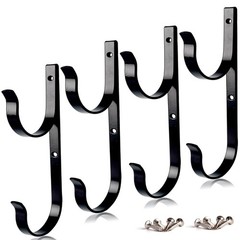 2 Pcs Set Pool Pole Hangers Heavy Duty Black Aluminium Holder with Screws Per…