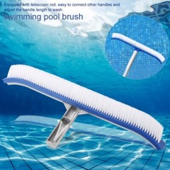 18&Prime; Swimming Pool Brush Cleaning Nylon Bristles & EZ Clips for Wall, Tile, Floor