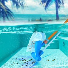 Handheld Vacuum Swimming Pool Cleaner 5Section Pole Ground Spa Pond Cleaner Kit