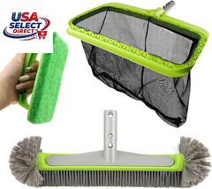 Swimming Pool Cleaning Kit with Leaf Skimmer, Brush, and Net