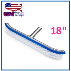 Swimming Pool Wall & Tile Brush,18&Prime; Heavy Duty Vinyl Polished Aluminum Back Clea