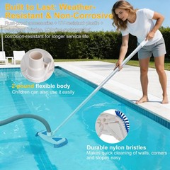 Weighted Pool Vacuum Head with Side Brushes, 13.5&Prime; Deluxe Manual Pool Cleaner…