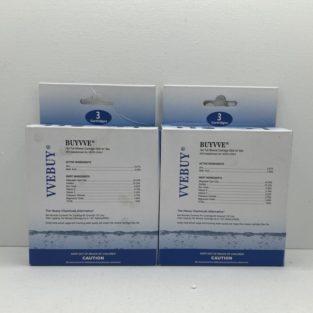 VVEBUY HOTUBJOY Lot Of 2 Mineral For Spa Floating System & Inline System 6cnt