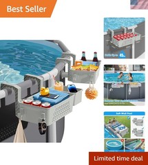 Poolside Storage Basket 2 Pack – Above Ground Pool Accessories, Swimming Pool…
