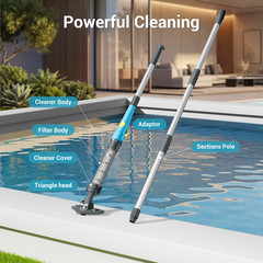 Mutaomay Rechargeable Cordless Pool Vacuum Handheld Spa Cleaner Extension Pole