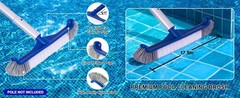 Fine Mesh Pool Skimmer Net & Pool Brush Kit, Durable Pool Cleaning Kit Includes