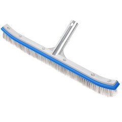 Pool Brush, 17&Prime; Heavy Duty Nylon Pool Brush & Wire Bristle Head, Stainless St