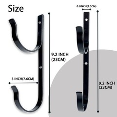2 Pcs Set Pool Pole Hangers Heavy Duty Black Aluminium Holder with Screws Per…