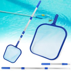 Swimming Pool Cleaning Net-Leaf Skimmer with Pole&Durable Mesh Bag for Debris Re