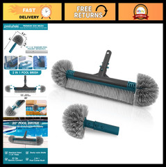20&Prime; Detachable Pool Brush Head – Durable Nylon Bristles, EZ Clip Handle for Fast