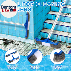 4 Pack Swimming Pool Cleaning Kit Including Pool Cleaning Brush Scrubbing Scouri
