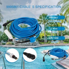 9995861 Cable Swivel DIY 2 Wire 60ft for Dolphin Robotic Pool Cleaner
