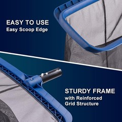 « Pool Skimmer Net & Brush Combo, Fine Mesh, 17.5 in Head, Wall Cleaner