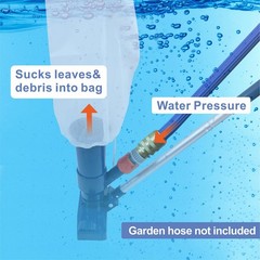 Upgraded Swimming Pool Spa Jet Vacuum Cleaner with Brush & 56&Prime; Pole,for BLUE