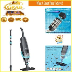Black Cordless Handheld Pool Vacuum Rechargeable 16 GPM Strong Suction
