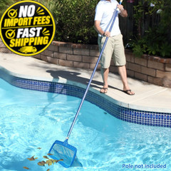 Poolvio Swimming Pool Skimmer Net, Fine Mesh Plastic Double Layer Rake