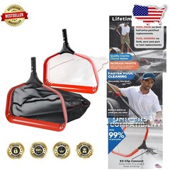 ProTuff Pool Cleaner Rake 2-Item: 19&Prime; Med/17&Prime; Fine, Aluminum,