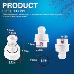 PCC2000 Rotating Pop Up Head Nozzle for Paramount in-Floor Cleaning System White
