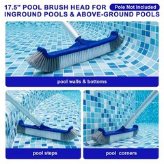 Pool Brush, 17.5 » Pool Brush Head for Inground Pools & Above-Ground Pools, D…