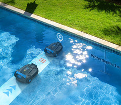 AIRROBO CP02 Cordless Robotic Pool Cleaner, Dual-Brush System, 1.3L Fine-Filter