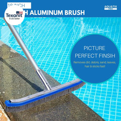 Pool Brush Head, 18&Prime; Heavy Duty for Cleaning Walls & Floors, Stainless Steel Bri