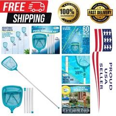 Telescopic 5 Foot Pool Skimmer with Aluminum Pole – Perfect for Spas and Ponds