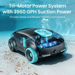 Aiper Scuba 1100W Cordless Robotic Pool Cleaner, Tri-Motor Drive, Advanced