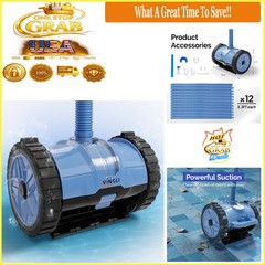 Pool Cleaner Automatic Suction-Side Wall Climber Blue & Gray 39.6ft Hose