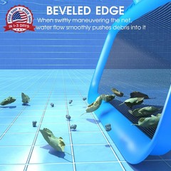 TidyMister Pool Skimmer Net with Self-Repair Fine Nylon Mesh Bag, Pool Leaf Rake